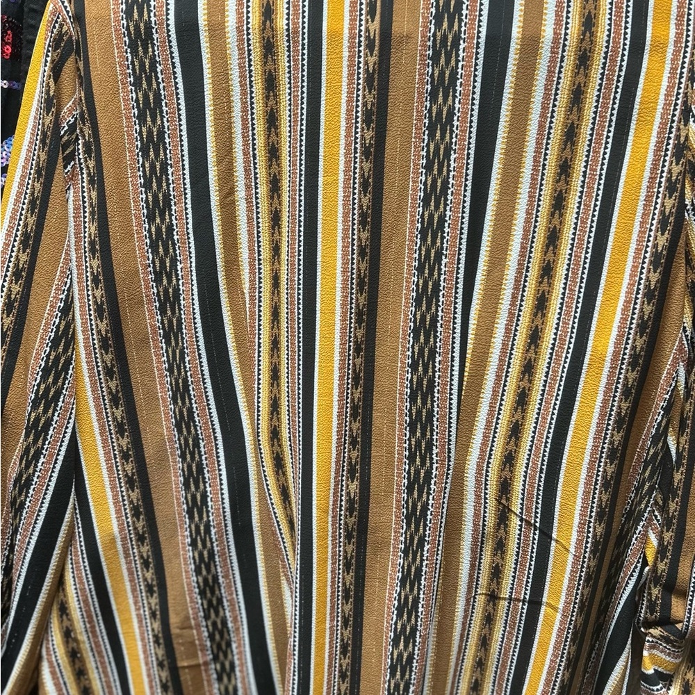 Ruby Rd. Brown and Yellow Patterned Blouse - Picture 2 of 4